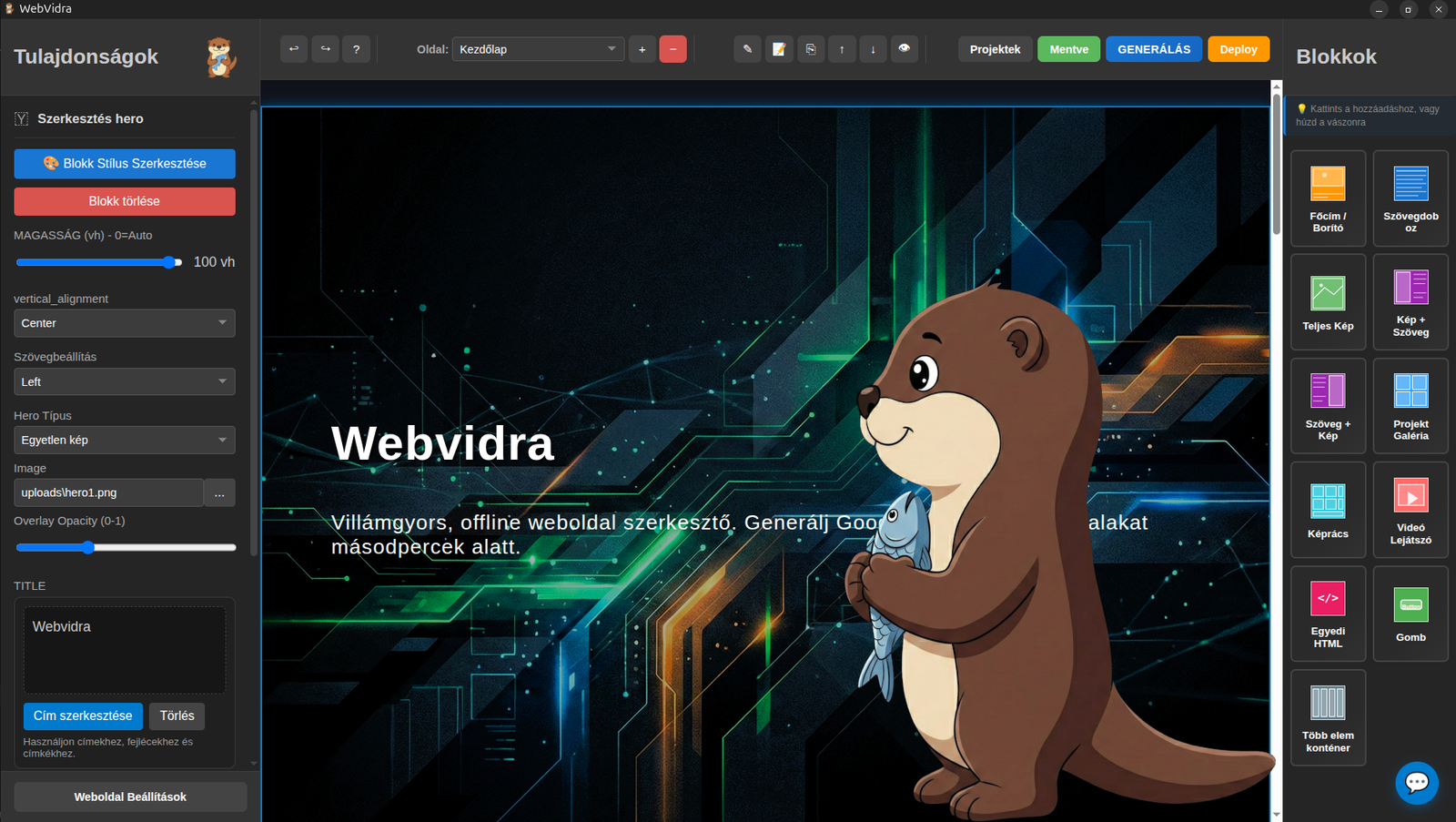 Portfólió készítés kódolás nélkül - drag and drop szerkesztő